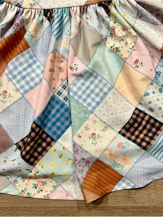 Dolls Kill x Holly Hobbie Stitched With Love Patchwork Mini Dress Size Small - Picture 3 of 11